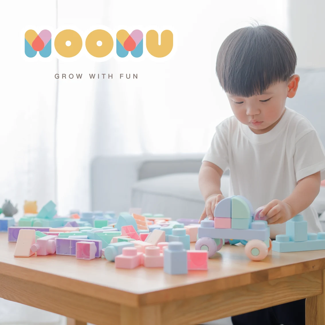 MOOMU 馬卡龍軟積木遊玩情境